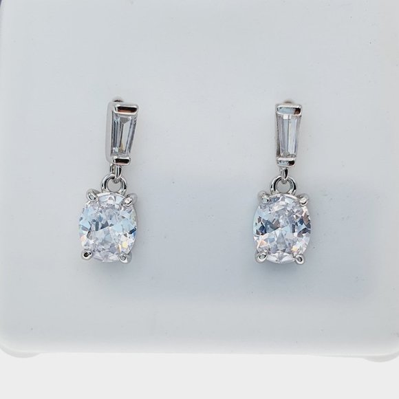 925 Sterling Silver CZ Stud Earrings for Women/Girl, US925P1218 - Picture 7 of 7